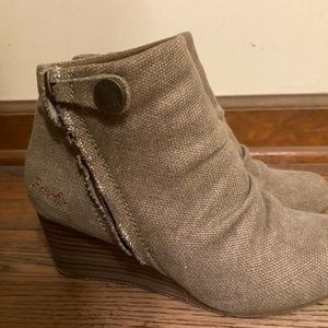 Tan Canvas Blowfish Booties Size 6